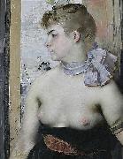 Henri-Lucien Doucet Jeune fille au ruban Spain oil painting artist